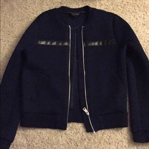 Navy blue topshop motor cycle jacket